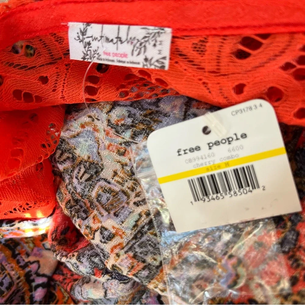 Free People Intimately Orange Multi-Color Artsy Spaghetti Strap Maxi Dress NWT - Picture 10 of 11